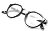 Archivio Moderno Retro 1930s Raised Panto Black & Silver Spectacles with Adjustable Arm Length By Lucio Stramare