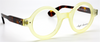 Anglo American 180E Thick Rimmed Round Glasses With A Frosted Cream Front & Demi-Amber Arms (OP31/DA) 46mm