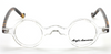 Anglo American Groucho True Round Small Lens Glasses In A Clear Front Frame with Amber Havana Arms (CC/AH)