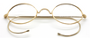 Shiny Gold Oval Glasses By Beuren In Varying Lens Sizes 40-48mm With Saddle Bridge (no nose pads) And Curlsides