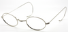 Vintage Style Shiny Silver Oval 'Saddle Bridge' Glasses by Beuren 40-48mm Eyesizes With Hooked Ear Pieces