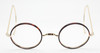 Small Round Vintage Glasses With Warwick Bridge, Hooked Ear Pieces & Chestnut Rims At www.theoldglassesshop.co.uk