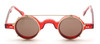 NOW WITH MATCHING CLIP ON SUNGLASSES! Vibrant RED Frame Holland Hand Made Preciosa 703 Acetate Small Round 33mm Glasses