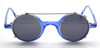 Small Round Blue Acetate Spectacles By Beuren With Clip On Sunglasses At www.theoldglassesshop.co.uk