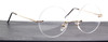 Rimless True Round Spectacles By Beuren In A Shiny Gold Finish 44mm - 48mm Eye Sizes Available HAND MADE TO ORDER