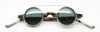 Anglo American Groucho True Round Small Lens Glasses In Green Multi Turtle Coloured Acrylic (HYBG) With Matching Sun Clip