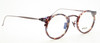 Italian Glasses ENEA Titanium & Acetate Round Glasses In Burgundy And Tortoiseshell Effect WITH CLIP ON SUNGLASSES