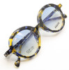 Italian Eyewear with Sun Clip by Les Pieces Uniques ANNA Acetate Round Style Glasses In Tortoiseshell Effect Blue Yellow