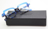 Eye catching Rectangular Eyewear By Les Pieces Uniques BENJI Blue Acetate Glasses 43mm Lens Size