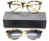 Les pieces Uniques DIEGO panto shaped vintage style eyewearwith matching clip on sunglasses at The Old Glasses Shop Ltd