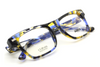 Rectangular Glasses By Les Pieces Uniques SAMI Acetate Eyewear In Tortoiseshell Effect With Blue Finish 51mm Lens Size