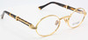 Oval Engraved Shiny Gold Italian Glasses By Bust Out Eyewear With Wonderful Attention To Detail