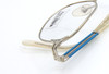 Rectangular Jean Paul Gaultier 55-5107 Silver & Blue Designer Glasses With Spring Detailed Arms 49mm Lens Size