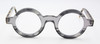 True round glasses made of thick acetate in grey and tortoiseshell effect at www.theoldglassesshop.co.uk