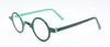 Small true round spectacles in teal acetate hand made in Germany by Schnuchel at www.theoldglassesshop.co.uk