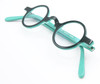 Two Tone Handmade Eyewear Schnuchel 109 Teal True Round Spectacles 34mm Lens Size