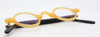 Handmade Eyewear By Schnuchel 109 Yellow & Black True Round Spectacles 34mm Lens Size