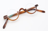 Round Lower Half Rim Eyeglasses By Schnuchel 3604 Light Brown Acetate Spectacles 34mm Eye Size