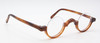 Round Lower Half Rim Eyeglasses By Schnuchel 3604 Light Brown Acetate Spectacles 34mm Eye Size