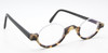 Oval half rimmed tmatt ortoiseshell effect and black acetate glasses by Schnuchel at www.theoldglassesshop.co.uk