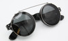 Anglo American 180E Thick Rimmed 1950's Style Round Glasses In Black Acetate & Sun Clip