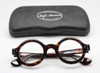 Large Round Anglo American 180E Bold Rimmed Glasses In A Dark Amber Finish With Sun Clip