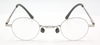 Small panto shaped spectacles in stainless steel by Undostrial at The Old Glasses Shop Ltd