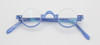 Blue Round Lower Half Rim Eyeglasses By Schnuchel 3604  Acetate Spectacles 34mm Eye Size