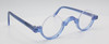 Blue Round Lower Half Rim Eyeglasses By Schnuchel 3604  Acetate Spectacles 34mm Eye Size