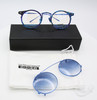 Vibrant Blue Italian Glasses ENEA Titanium & Acetate Round Glasses By Les Pieces Uniques With Matching Sun Clip