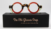 Be BOLD in this unique eyewear! Thick Rim True Round Schnuchel 4030 Vintage Design Eyewear In A Red, Tortoiseshell Effect & Green Finish 37mm/43mm Lens Sizes