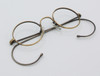 Antique Gold True Round Vintage Style Eyewear By Beuren With Curlside Arms 36mm-48mm Eye Sizes