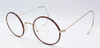 Beuren Cambridge True Round Glasses In Shiny Gold Metal With Chestnut Acetate Rims At www.theoldglassesshop.co.uk