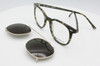 Rectangular Green Tortoiseshell Effect Glasses By Anglo American Model 313 With Clip On Sunglasses