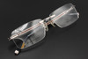 Hilton Exclusive 125 Rectangular Rimless Spectacles Lightweight  Wooden Eyewear 55mm Eye Size