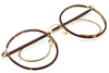 Vintage glasses with sought after curlsides in rhodium with chestnut rims & temples made at Algha Works