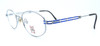 Oval designer vintage glasses in shiny silver and blue by Jean Paul Gaultier at The Old Glasses Shop Ltd