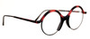 True round metal vintage frames in red and black by Gianfranco Ferre