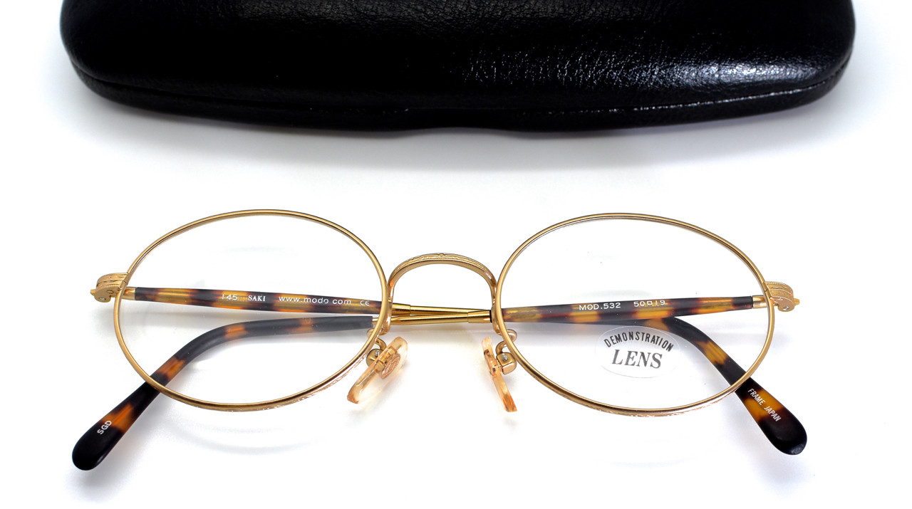 Engraved Shiny Gold Oval Frames By SAKI 532 Made In Japan 50mm Eye