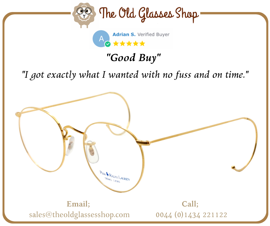 Designer Polo Ralph Lauren Vintage Gold Panto frame with Curlsides