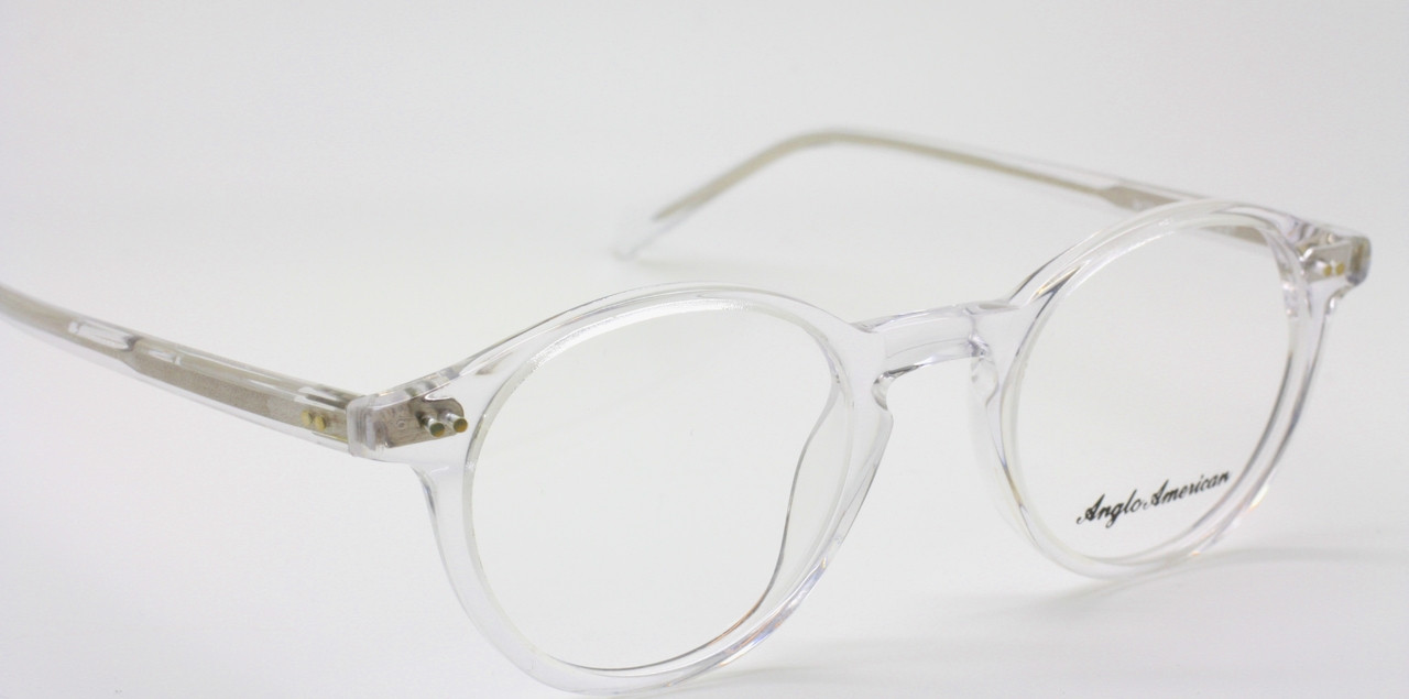Clear Acrylic Anglo American 406 Classic Panto Glasses Frames AA
