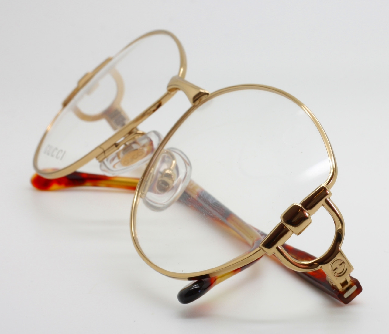Gucci 2349 Large Eye Designer Glasses Frames In A Shiny Gold
