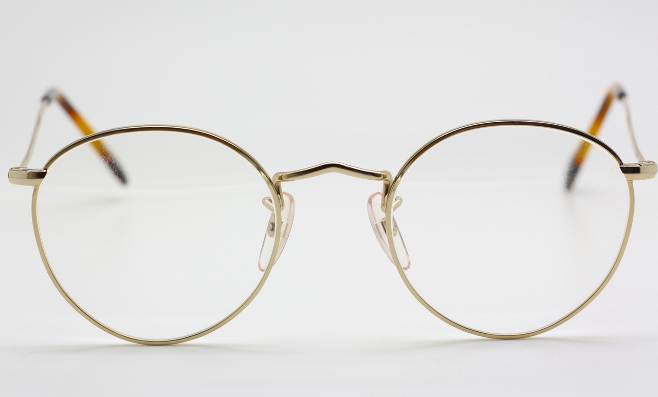 Gold Hand Made Eyeglasses RARE VINTAGE 90 main image 4