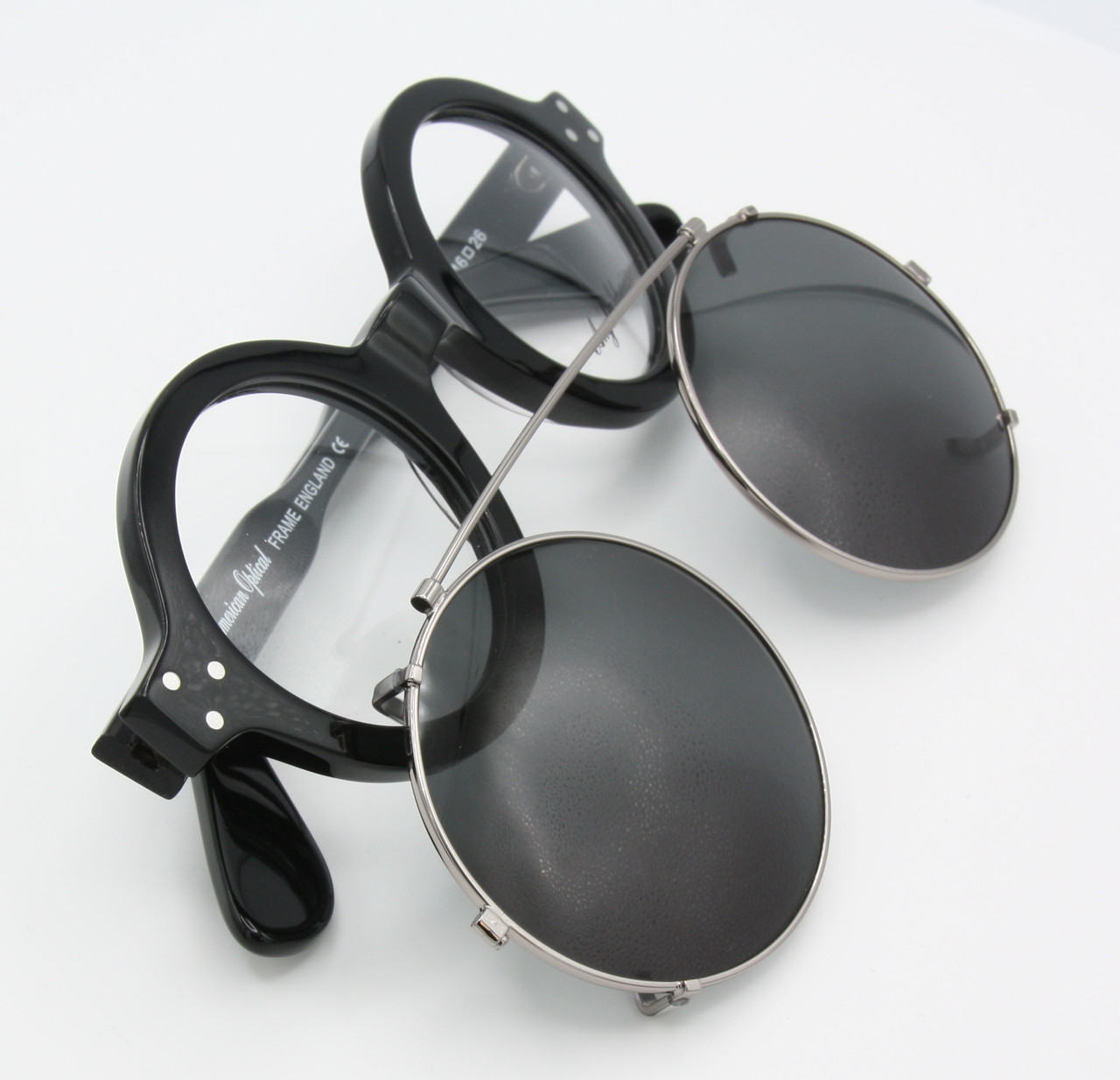 Anglo American 180E Thick Rimmed 1950's Style Round Glasses In