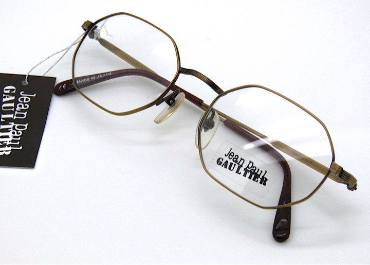LAST ONE! JEAN PAUL GAULTIER 2179 Hexagonal Frames in Smoke Gold