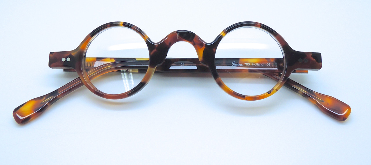 Frame Holland Hand Made Preciosa 703 Acetate Small Round 33mm Tortoiseshell finish Glasses