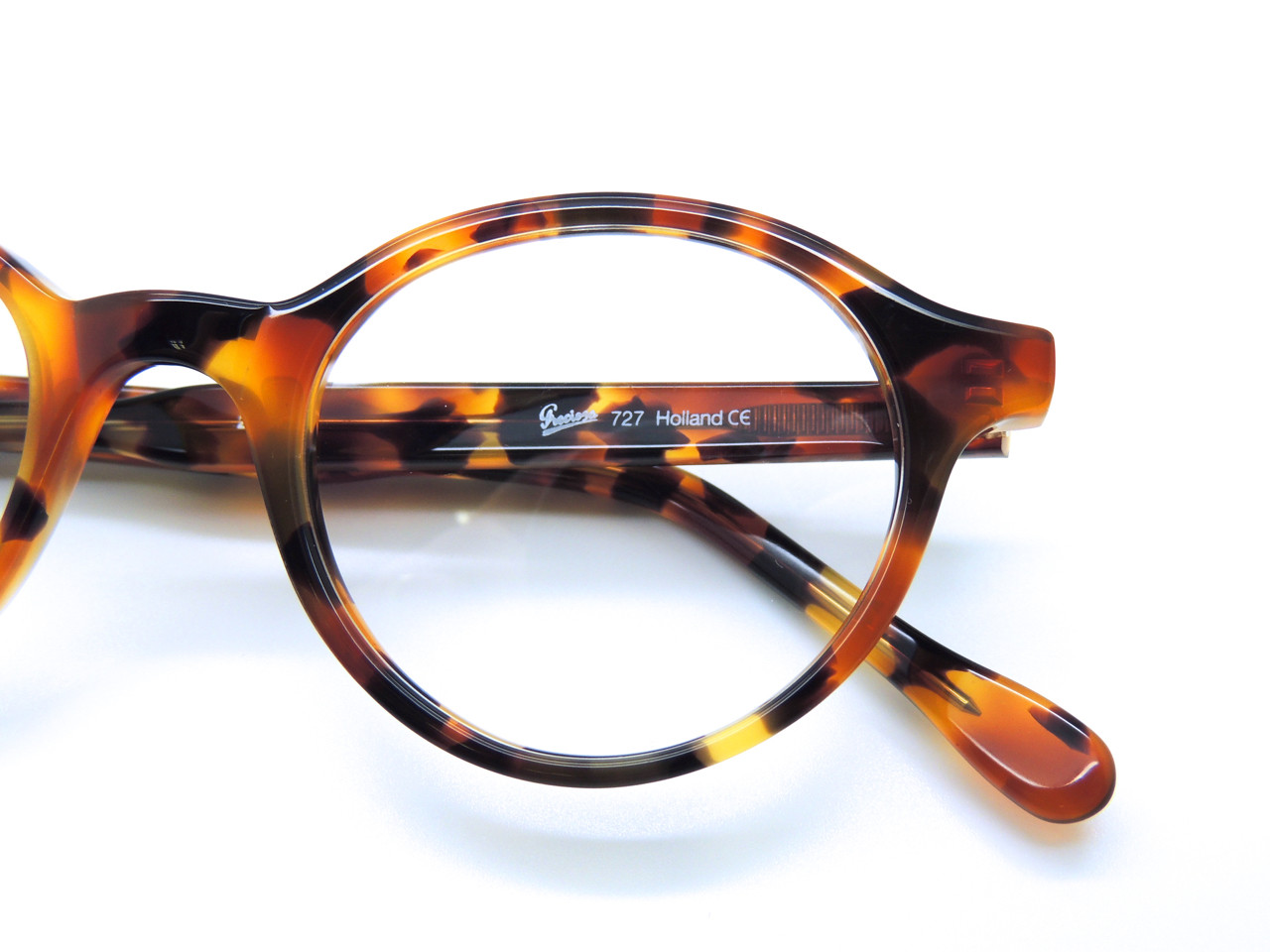 Frame Holland Hand Made Preciosa 727 Acetate Panto Shaped Tortoiseshell Finish Glasses