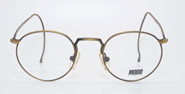 Modo Italian Eyewear Panto Shape Frames With Hooked Arms In Antique Gold