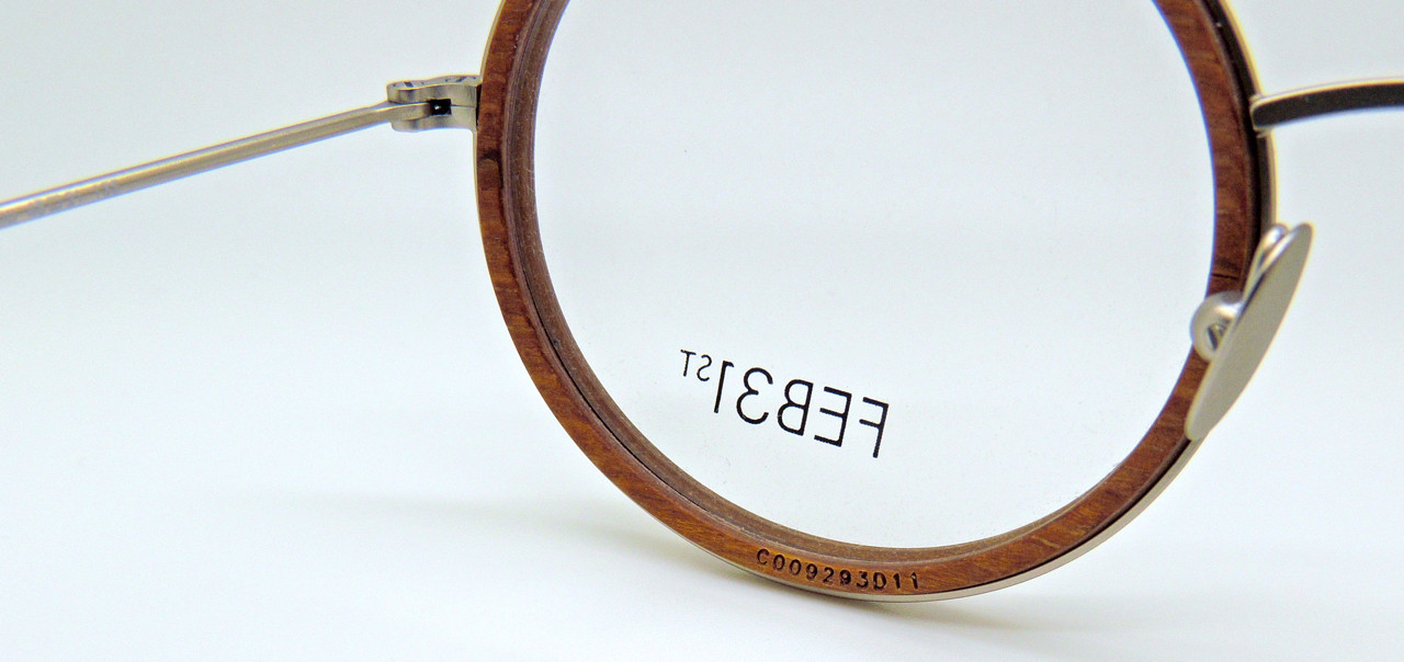 FEB31st TONIO Round Hand Made To Order In Italy Wood & Metal Combination Eyewear