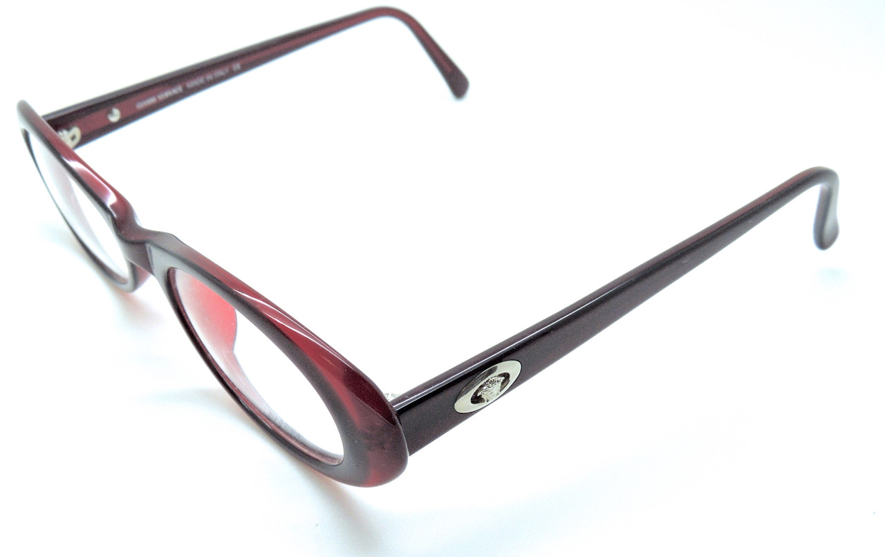 Gianni Versace V23 Burgundy Oval Acrylic Prescription Designer Glasses 52mm Lens LAST ONE!